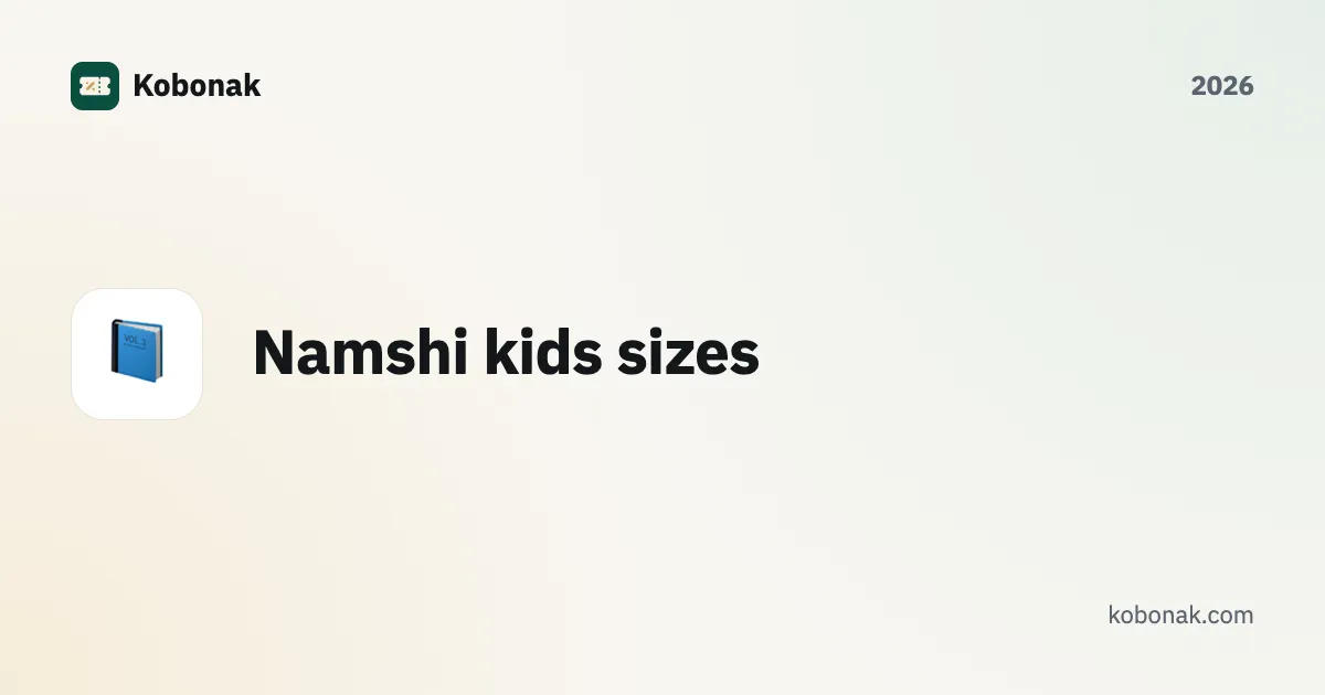 Namshi kids sizes