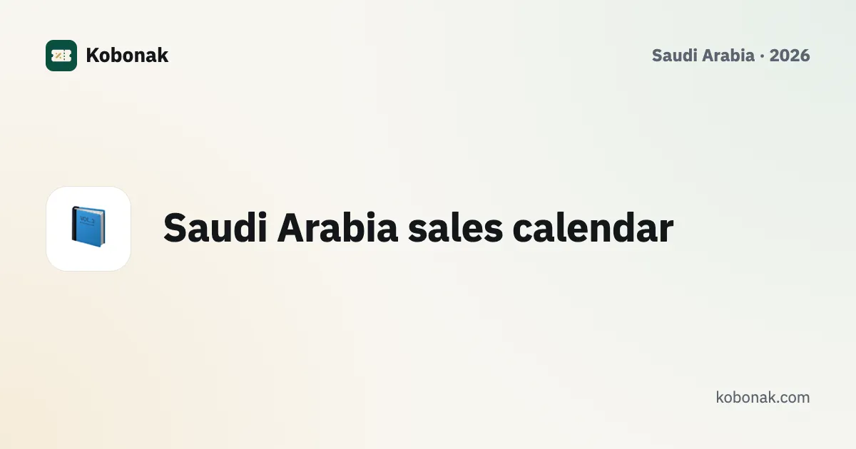 Saudi Arabia sales calendar