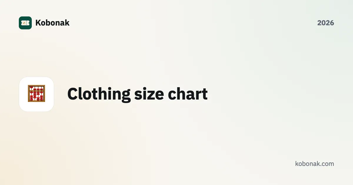Clothing size chart